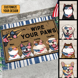 Dogs And Cats Wipe Your Paws - Gift For Pet Lovers - Personalized Door Mat