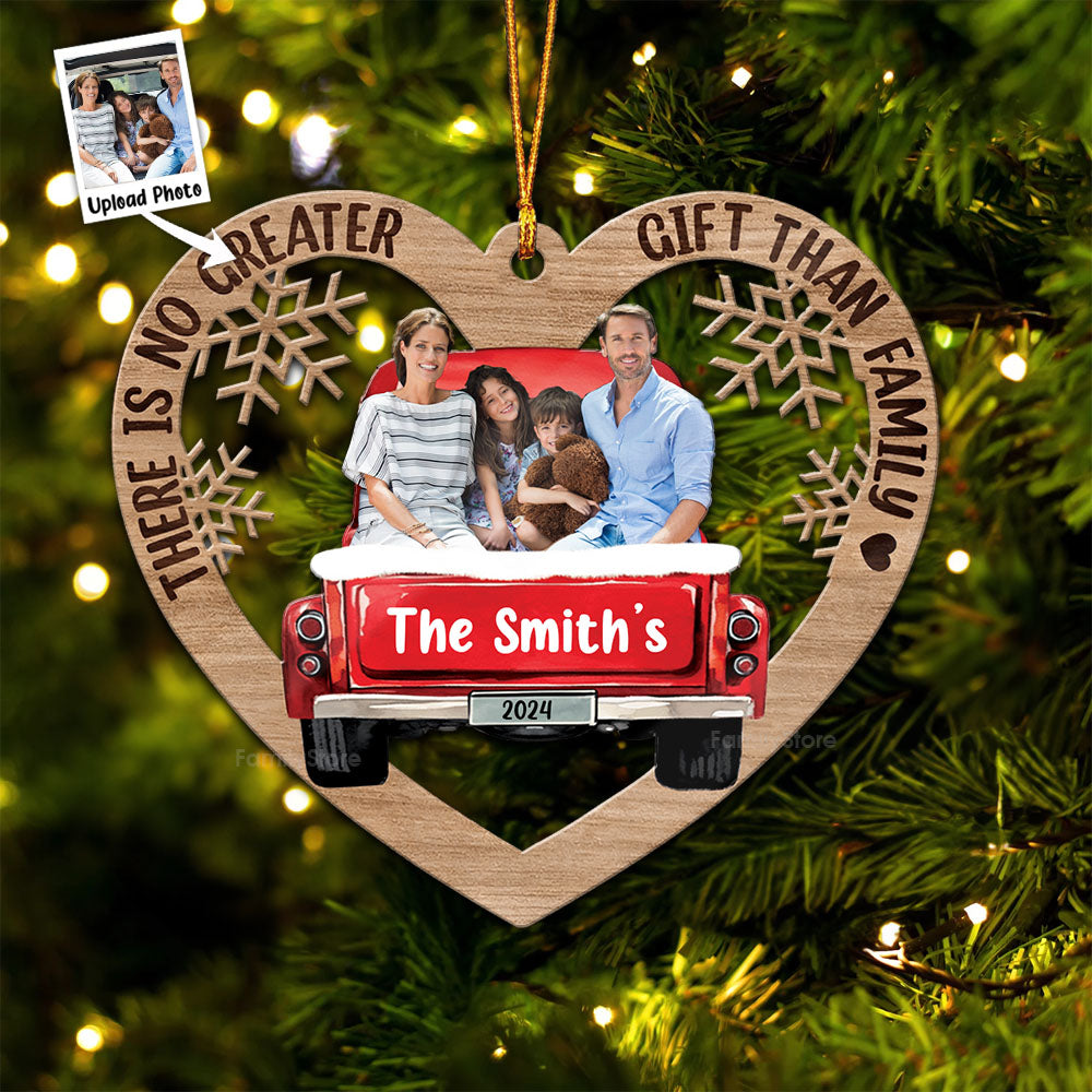 Thers Is No Greater Gift Than Family - Gift For Family - Personalized Wood Ornament - NA94