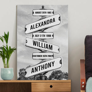 Where Love Never Ends Vertical Direction Board - Gift For Dad, Grandfather - Personlized Canvas