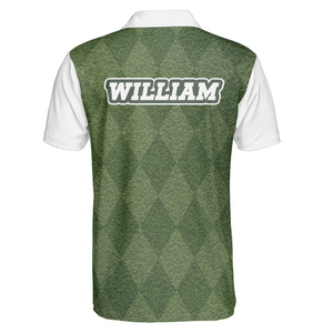 Custom Name Green Grass Golf - Gift For Golf Lovers - Men Polo