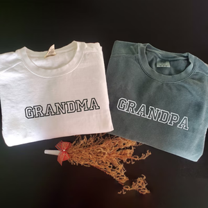 Custom Mimi With Date On Chest And Sleeve - Gift For Mom, Grandma - Embroidered Sweatshirt