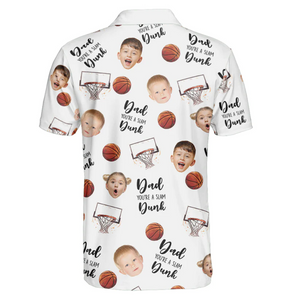 Custom Photo Dad, You're A Slam Dunk - Gift For Father, Grandfather - Men Polo