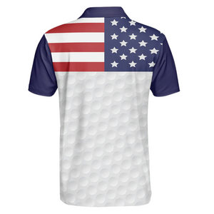 Custom Name American Flag USA - Gift For Husband, Father - Men Polo