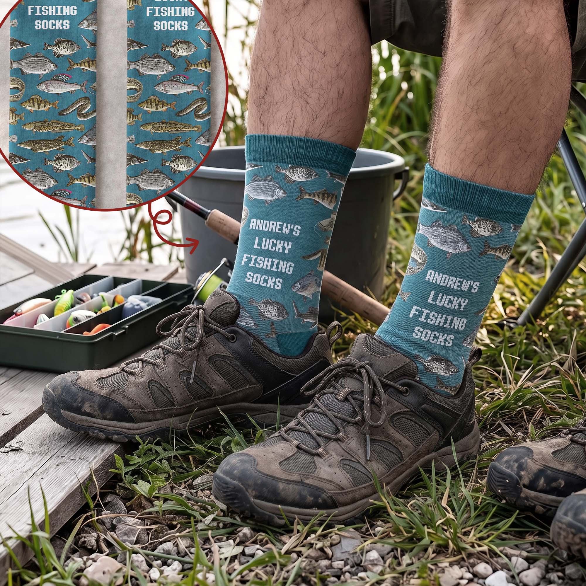my lucky fishing socks personalized socks 1