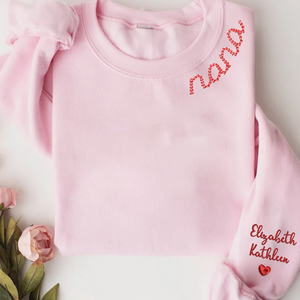 Custom Text Nana - Embroidered Hoodie, Sweatshirt, Tshirt - Gift for Grandma