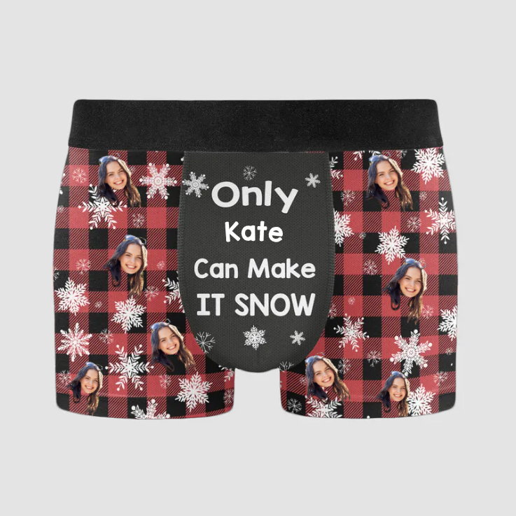 Custom Photo Make It Snow - Gift For Husband, Boyfriend - Personalized Men's Boxer Briefs