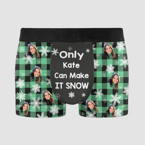 Custom Photo Make It Snow - Gift For Husband, Boyfriend - Personalized Men's Boxer Briefs