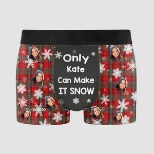 Custom Photo Make It Snow - Gift For Husband, Boyfriend - Personalized Men's Boxer Briefs