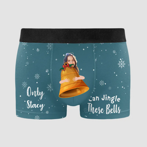 Custom Photo Only Her Can Jingle These Bells - Gift For Husband, Boyfriend - Personalized Men's Boxer Briefs