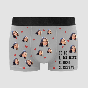 Custom Photo To Do List - Gift For Husband, Boyfriend - Personalized Men's Boxer Briefs