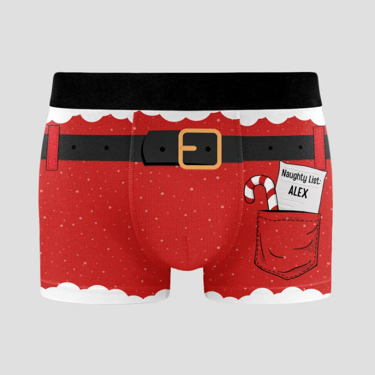 Naughty List Funny Christmas - Gift For Your Lover - Personalized Men's Boxer Briefs
