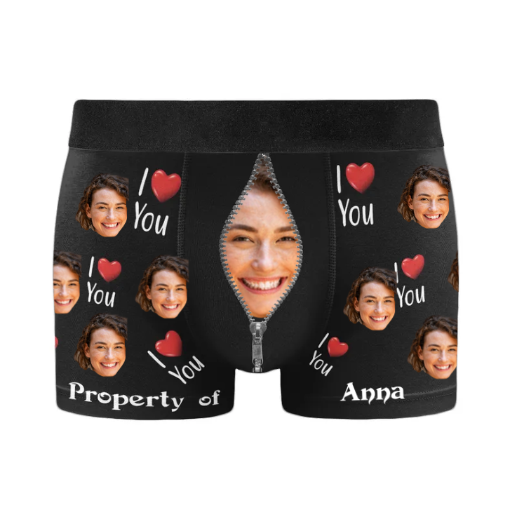 Custom Photo Property Of Girlfriends - Gift For Husband, Boyfriend - Personalized Men's Boxer Briefs