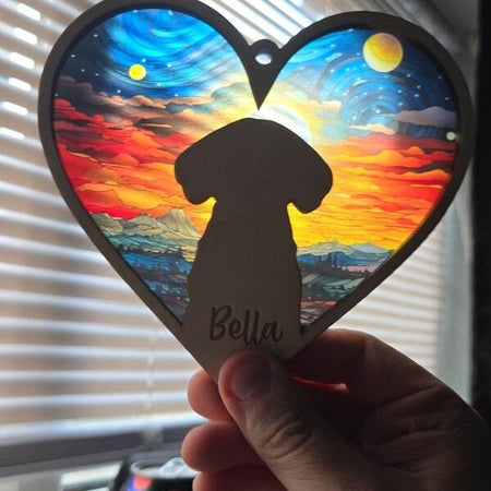 Review by Aora Adams - Rainbow Bridge Dog - Pet Memorial Gift - Personalized Window Hanging Window Hanging Suncatcher Ornament