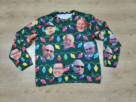 Review by Avery Robinson - Custom Photo Christmas Family Silly Xmas Leds - Personalized Ugly Sweatshirt