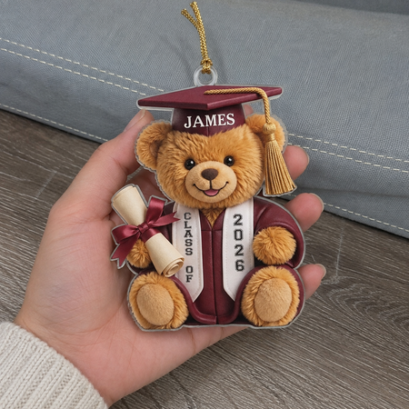Review by Megan Brooks - Graduation Bear Ornament Gift For Graduate - Personalized Acrylic Ornament