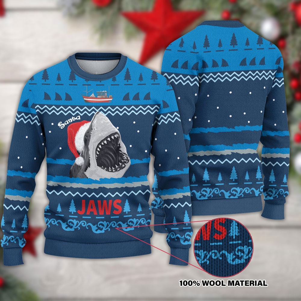 Santa Shark Jaws Christmas - Ugly Sweater
