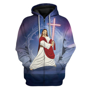 Sky Jesus In Galaxy Hoodie For Men And Women