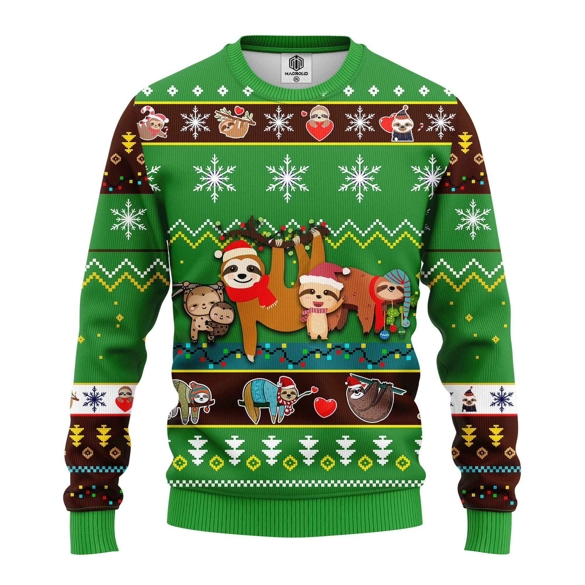 Sloth Cute Noel Mc Christmas Green - Ugly Sweater