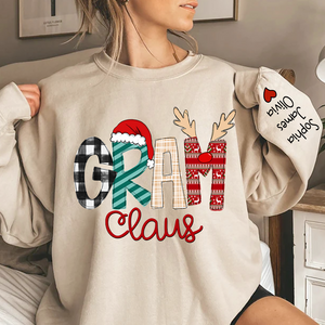 Custom Family Name Gram Claus - Personalized Sweatshirt - Best Christmas Gift For Grandma, Mom, Family Member - NH96