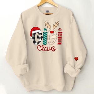 Custom Family Name Gram Claus - Personalized Sweatshirt - Best Christmas Gift For Grandma, Mom, Family Member - NH96