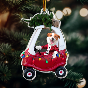 Custom Photo Baby Cute In Car - Gift For Family - Personalized Acrylic Ornament