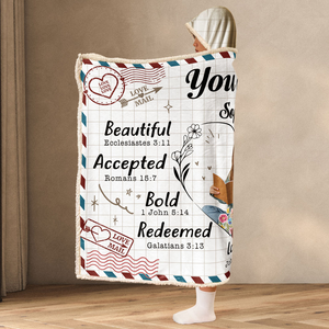 Custom Photo God Says You Are Beautiful And Kind - Personalized Wearable Hooded Blanket - Gift For Women - NA94