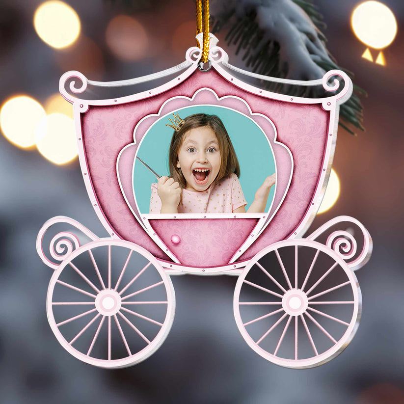 Custom Photo Princess Carriage - Personalized Acrylic Ornament NA94