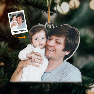 Custom Photo Papa Always Love You - Gift For New Dad - Personalized Acrylic Ornament NA94