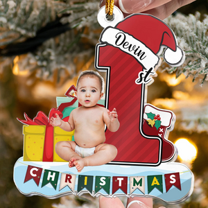 Custom Photo My 1st Christmas - Personalized Acrylic Ornament NA94