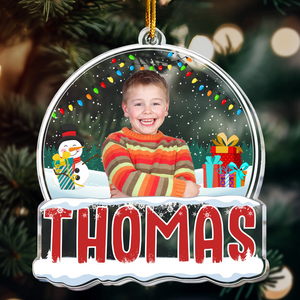 Custom Photo Cute Kids Merry Christmas - Gift For Family - Personalized Acrylic Ornament NA94