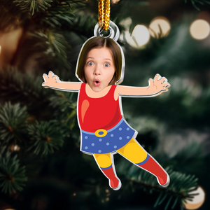 Custom Face For Kids Superheroes   - Gift For Family - Personalized Acrylic Photo Ornament NA94