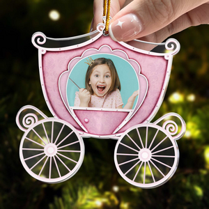 Custom Photo Princess Carriage - Personalized Acrylic Ornament NA94