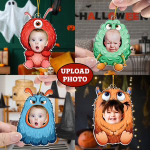 Custom Photo Monster Costumes Kid Halloween - Gift For Family - Personalized Acrylic Ornament NA94