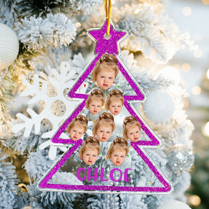 Custom Photo Christmas Tree - Gift For Family - Personalized Acrylic Ornament NA94