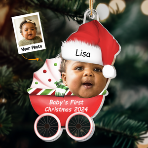 Custom Photo Baby First's Christmas 2024 - Gift For Family - Personalized Acrylic Ornament NA94