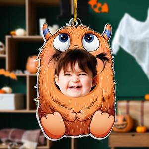 Custom Photo Monster Costumes Kid Halloween - Gift For Family - Personalized Acrylic Ornament NA94