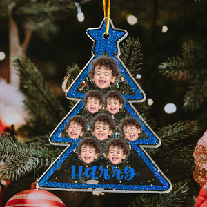 Custom Photo Christmas Tree - Gift For Family - Personalized Acrylic Ornament NA94