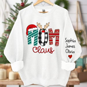 Custom Family Name Mom-Mom Claus - Personalized Sweatshirt - Best Christmas Gift For Grandma, Mom, Family Member - NH96