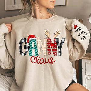 Custom Family Name Ganny Claus - Personalized Sweatshirt - Best Christmas Gift For Grandma, Mom, Family Member - NH96