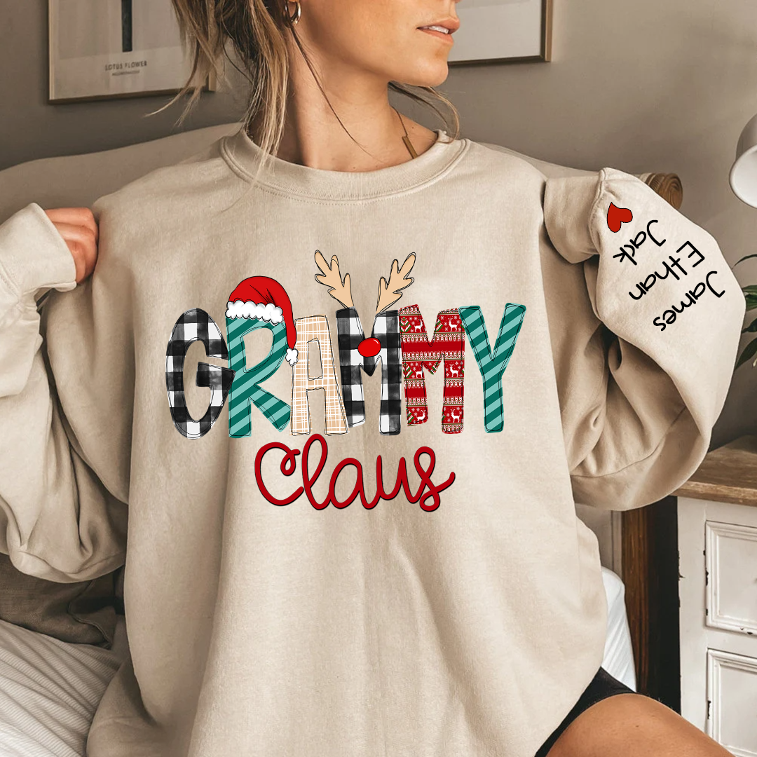 Custom Family Name Grammy Claus - Personalized Sweatshirt - Best Christmas Gift For Grandma, Mom, Family Member - NH96