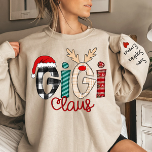 Custom Family Name Gigi 2 Claus - Personalized Sweatshirt - Best Christmas Gift For Grandma, Mom, Family Member - NH96