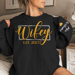 The Beginning Of Forever - Personalized Sweatshirt With Design On Sleeve -  Gift For Couple, Husband Wife, Anniversary, Engagement, Wedding, Marriage Gift | Custom Sleeve NH96