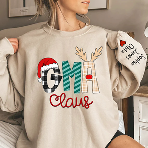 Custom Family Name Gma Claus - Personalized Sweatshirt - Best Christmas Gift For Grandma, Mom, Family Member - NH96