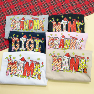 Custom Nickname Grandma, Mom And Kids Christmas 2024 - Personalized Sweatshirt Coquette Bow - NH96