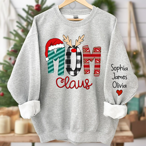 Custom Family Name Mom-Mom Claus - Personalized Sweatshirt - Best Christmas Gift For Grandma, Mom, Family Member - NH96