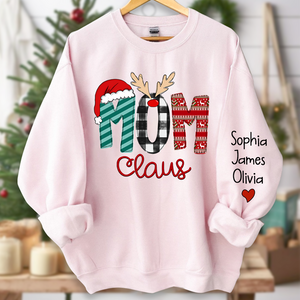 Custom Family Name Mom-Mom Claus - Personalized Sweatshirt - Best Christmas Gift For Grandma, Mom, Family Member - NH96