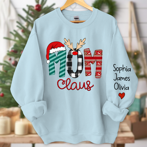 Custom Family Name Mom-Mom Claus - Personalized Sweatshirt - Best Christmas Gift For Grandma, Mom, Family Member - NH96