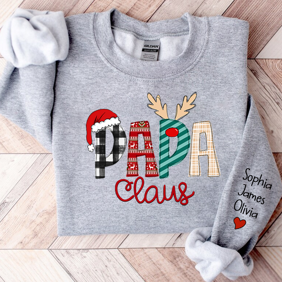 Custom Name Merry Christmas Papa Claus, Dad Claus - Personalized Sweatshirt - Gift for Dad, Grandpa, Husband - NH96