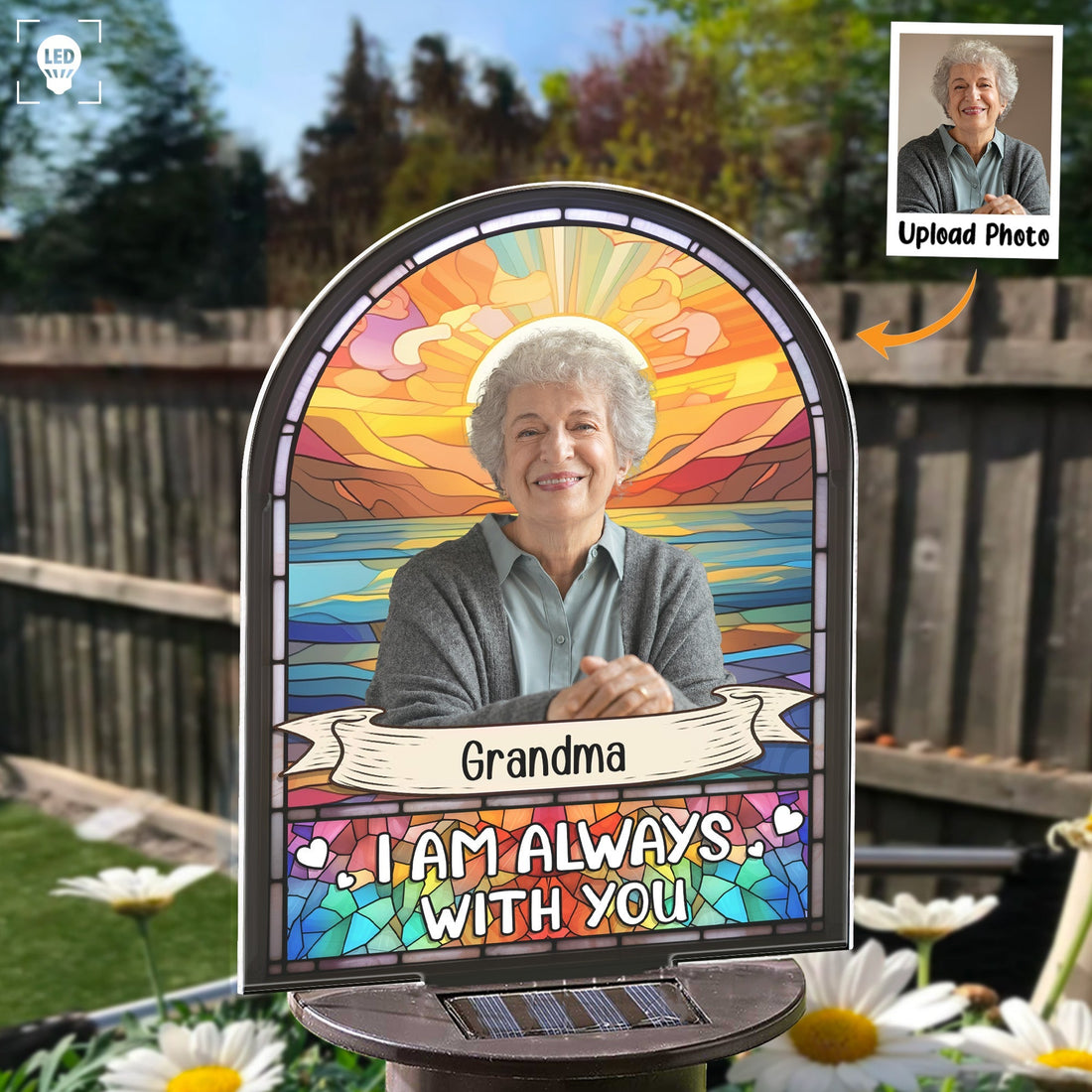 Custom Photo I'm Always Here With You Wherever You Are - Memorial Gift - Personalized Solar Light NA94