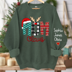 Custom Family Name Mom-Mom Claus - Personalized Sweatshirt - Best Christmas Gift For Grandma, Mom, Family Member - NH96